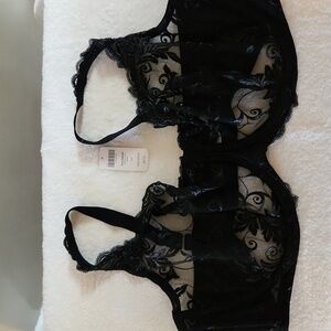 Soma Sensuous Lace Unlined Bra in Black (44DDD)